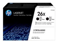 HP 26X - 2-pack - Lång livslängd - svart - original - LaserJet - tonerkassett (CF226XD) - för LaserJet Pro M402, MFP M426 CF226XD