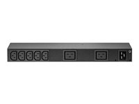 APC Basic Rack PDU AP6120A - Kraftdistributionsenhet (kan monteras i rack) - AC 100-240 V - ingång: IEC 60320 C20 - utgångskontakter: 9 (power IEC 60320 C13, IEC 60320 C19) - för P/N: SMTL1000RMI2UC, SMX1000C, SMX1500RM2UC, SMX1500RM2UCNC, SMX750C, SMX750CNC AP6120A