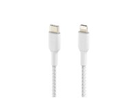 Belkin BoostCharge - Lightning-kabel - 24 pin USB-C hane till Lightning hane - 1 m - vit - USB-strömförsörjning (18W) CAA004BT1MWH