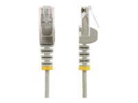 StarTech.com 1,5 m CAT6-kabel - Tunn - Ej hakfria RJ45-kontakter - Grå - Patch-kabel - RJ-45 (hane) till RJ-45 (hane) - 1.5 m - CAT 6 - hakfri - grå N6PAT150CMGRS