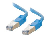 C2G Cat5e Booted Shielded (STP) Network Patch Cable - Patch-kabel - RJ-45 (hane) till RJ-45 (hane) - 100 m - STP - CAT 5e - formpressad - blå 83780