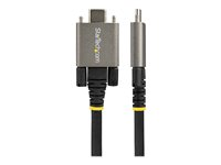 StarTech.com 50 cm sidoskruvlåsande USB C-kabel 10 Gbit/s - USB 3.1/3.2 Gen 2 Type-C kabel - 100W (5A) Power Delivery-laddning, DP alt-läge - Dubbel skruvlåsning - USB-C-kabel ladda/synkronisera - USB-kabel - 24 pin USB-C (hane) rakt/lockande till 24 pin USB-C (hane) rak - USB 3.2 Gen 2 / DisplayPort 1.4 /Thunderbolt 3 - 50 cm - stöd för 4K - svart, grå USB31CCSLKV50CM
