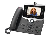 Cisco IP Phone 8845 - IP-videotelefon - med digital kamera, Bluetooth interface - SIP, SDP - 5 rader - träkol - återanvänd - TAA-kompatibel CP-8845-3PCC-K9-RF