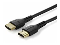 StarTech.com 1.5m (4.9ft) Premium High Speed HDMI Cable with Ethernet, 4K - Premium hög hastighet - HDMI-kabel med Ethernet - HDMI hane till HDMI hane - 1.5 m - skärmad - svart - 4K60 Hz (4096 x 2160) stöd, HDR-stöd, robust, passiv RHDMM150CMP