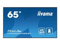 iiyama ProLite LH6565UHSB-B1 - 65" Diagonal klass LED-bakgrundsbelyst LCD-skärm - digital skyltning - Android - 4K UHD (2160p) 3840 x 2160 - svart LH6565UHSB-B1