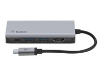 Belkin CONNECT 4-in-1 - Hubbadapter för flera portar - USB-C - HDMI AVC006BTSGY