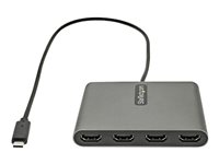 StarTech.com USB C till 4 HDMI-adapter - Externa video- och grafikkort - USB Type-C till dongel för Quad HDMI-skärmadapter - 1080p 60 Hz - Videokonverterare för flera skärmar - Endast Windows - Adapterkabel - 24 pin USB-C hane till HDMI hona - 50 cm - rymdgrå - 1080p stöd 60 Hz USBC2HD4