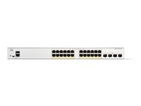 Cisco Catalyst 1300-24P-4X - Switch - L3 - Administrerad - 24 x 10/100/1000 (PoE+) + 4 x 10 Gigabit SFP+ - rackmonterbar - PoE+ (195 W) - återanvänd C1300-24P-4X-RF