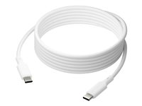 dbramante1928 IT - USB-kabel - 24 pin USB-C (hane) till 24 pin USB-C (hane) - 3 m - USB-strömförsörjning (100W) - vit CB30CCWH7242