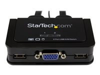 StarTech.com VGA 2 portar USB-kabel med KVM-switch - USB-driven med fjärrswitch - Omkopplare för tangentbord/video/mus - 2 x KVM port(s) - 1 lokal användare - skrivbordsmodell SV211USB