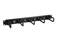 StarTech.com 1U 19" Cable Management Organizer, D Ring Hook Network/Server Rack Cord Manager, Data Center Horizontal Wire Panel with Passthrough Holes with Mounting Hardware, EIA/ECA-310-E - 1U Ring Hook Organizer (CABLMANAGERH) - Kabelhållarsats för rack - 1U - 19" CABLMANAGERH