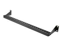 StarTech.com 1U Rack Mountable Cable Lacing Bar w/Adjustable Depth, Cable Support Guide For Organized 19" Racks/Cabinets, Horizontal Cable Guide For Patch Panels/Switches/PDUs - List för rackkabelhantering (horisontell) - svart - 1U - 19" 12S-CABLE-LACING-BAR