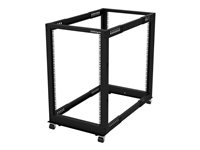 StarTech.com 18U 19-tums Open Frame Server-rack - 4 efter justerbar djup 23-41-tums mobil - kostnadsfritt, fristående Rack för rullande nätverk/datorutrustning - Dell PowerEdge HP ProLiant ThinkServer (4POSTRACK18U) - Rack öppen ram - 4 stolpar - golvstående - svart - 18U 4POSTRACK18U