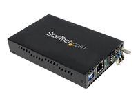 StarTech.com 1000 Mbps Gigabit Single-Mode Copper to Fiber Media Converter - Ethernet (1000Base-T) to LC Fiber Converter (ET1000S40LC2) - Fibermediekonverterare - 1GbE - 1000Base-LX, 1000Base-SX, 1000Base-T - RJ-45 / LC enkelläge - upp till 40 km - 1310 nm - för P/N: SVA12M2NEUA, SVA12M5NA ET1000S40LC2
