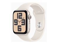 Apple Watch SE (GPS) - 2a generation - 44 mm - stjärnljusaluminium - smart klocka med sportband - fluoroelastomer - starlight - bandstorlek: M/L - 32 GB - Wi-Fi 4, Bluetooth - 32.9 g MXEV3QN/A