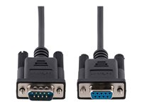 StarTech.com 3m RS232 Serial Null Modem Cable, Crossover Serial Cable w/Al-Mylar Shielding, DB9 Serial COM Port Cable Female to Male, Compatible w/DTE Devices - Tool-Less Design w/Thumbscrews, Black, F/M (9FMNM-3M-RS232-CABLE) - Nollmodemkabel - DB-9 (hona) till DB-9 (hane) - 3 m - crossover, tumskruvar, formpressad - svart 9FMNM-3M-RS232-CABLE