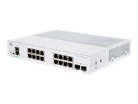 Cisco Business 250 Series CBS250-16P-2G - Switch - L3 - smart - 16 x 10/100/1000 (PoE+) + 2 x Gigabit SFP - rackmonterbar - PoE+ (120 W) - återanvänd CBS250-16P-2GEU-RF