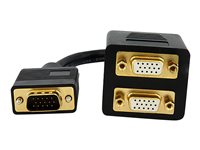 StarTech.com 30 cm VGA till 2x VGA-videosplitterkabel – M/F - VGA-delare - HD-15 (VGA) (hane) till HD-15 (VGA) (hona) - 30 cm - svart - för P/N: DP2VGAMM6, DP2VGAMM6B, HD2VGAMM6, MXT101MM VGASPL1VV