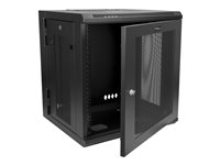 StarTech.com 12U väggmonterat serverrackskåp - 20 tum (50,08 cm) djupt skåp - med gångjärnsupphängning - Rackmonteringsskåp - väggmontering - svart - 12U RK1224WALHM