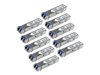 StarTech.com Cisco GLC-LH-SMD Compatible SFP Module, 1000BASE-LX/LH, 1GbE Single Mode (SMF) Fiber SMF Optic Transceiver, 1GE Gigabit Ethernet, LC Connector, 10km 1310nm, Firepower, ASR920 (GLCLHSMD10ST) - SFP-sändar/mottagarmodul (mini-GBIC) (likvärdigt med: Cisco GLC-LH-SMD) - 1GbE - 1000Base-LX, 1000Base-LH - LC - upp till 10 km - 1310 nm (paket om 10) GLCLHSMD10ST