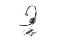 HP Poly Blackwire 3220 - Blackwire 3200 Series - headset - på örat - kabelansluten - USB-C - svart - Certifierad för Skype for Buisness, Cisco Jabber-certifierad, Avaya-certifierad, UC-certifierad 8X2J9A6