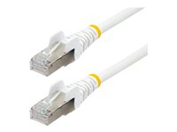 StarTech.com 1m CAT6a Ethernet Cable - White - Low Smoke Zero Halogen (LSZH) - 10GbE 500MHz 100W PoE++ Snagless RJ-45 w/Strain Reliefs S/FTP Network Patch Cord - Patch-kabel - RJ-45 (hane) till RJ-45 (hane) - 1 m - S/FTP - CAT 6a - IEEE 802.3bt - halogenfri, formpressad, hakfri, tvinnad - vit NLWH-1M-CAT6A-PATCH