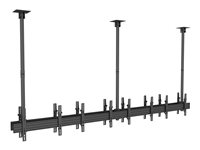 Multibrackets M Ceiling Mount Pro MBC4X1U2 - Monteringssats (2 takplattor, 8 skenor, 4 stångklämmor, 8 förlängningsrör (80 cm), 2 skydd för takplattor, 16 lutningsarmar) - för 8 LCD-bildskärmar - aluminium, stål - svart - skärmstorlek: 40"-65" - takmonterbar 7350073733514