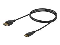 StarTech.com 3 ft Slim High Speed HDMI Cable with Ethernet - HDMI to HDMI Mini M/M (HDMIACMM3S) - HDMI-kabel med Ethernet - enkel länk - HDMI hane till 19 pin mini HDMI Type C hane - 91 cm - svart HDMIACMM3S