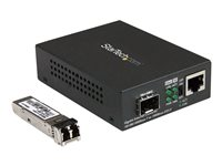 StarTech.com Gigabit Ethernet-fibermediaomvandlare - kompakt - 850 nm MM LC - 550 m - Fibermediekonverterare - 1GbE - 10Base-T, 1000Base-LX, 1000Base-SX, 100Base-TX, 1000Base-T - RJ-45 / LC multiläge - upp till 550 m - 850 nm - för P/N: SVA5N3NEUA MCM1110MMLC