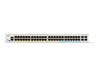 Cisco Catalyst 1300-48MGP-4X - Switch - L3 - Administrerad - 32 x 10/100/1000 (PoE+) + 16 x 2.5G (PoE+) + 4 x 10 Gigabit SFP+ - rackmonterbar - PoE+ (370 W) - återanvänd C1300-48MGP-4X-RF