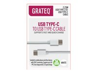 GRATEQ - USB-kabel - 24 pin USB-C (hane) till 24 pin USB-C (hane) - 5 A - 2.25 m - vit 85058QC