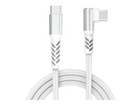 GRATEQ PRO - USB-kabel - 24 pin USB-C (hane) till 24 pin USB-C (hane) vinklad - 5 A - 1 m - USB-strömförsörjning (240W) - vit 86070GC