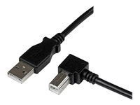 StarTech.com 3m USB 2.0 A to Right Angle B Cable Cord - 3 m USB Printer Cable - Right Angle USB B Cable - 1x USB A (M), 1x USB B (M) (USBAB3MR) - USB-kabel - USB typ B (hane) till USB (hane) - USB 2.0 - 3 m - 90° kontakt - svart USBAB3MR