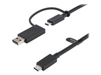 StarTech.com 1 m USB-C-kabel med USB-A-adapterdongel - Hybrid 2-i-1 USB C-kabel med USB-A - USB-C till USB-C (10 Gbps/100 W PD), USB-A till USB-C (5 Gbps) - Perfekt för hybriddockningsstationer - USB-kabel - USB-C (hane) till USB-C (hane) - 1 m - USB-strömförsörjning (100W) - för P/N: DKM30CHDPD, DKM30CHDPDUE USBCCADP