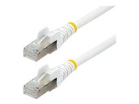 StarTech.com 2m CAT6a Ethernet Cable - White - Low Smoke Zero Halogen (LSZH) - 10GbE 500MHz 100W PoE++ Snagless RJ-45 w/Strain Reliefs S/FTP Network Patch Cord - Patch-kabel - RJ-45 (hane) till RJ-45 (hane) - 2 m - S/FTP - CAT 6a - IEEE 802.3bt - hakfri, tvinnad, formpressad, halogenfri - vit NLWH-2M-CAT6A-PATCH