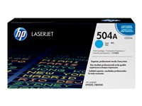 HP 504A - Cyan - original - LaserJet - tonerkassett (CE251A) - för Color LaserJet CM3530 MFP, CM3530fs MFP, CP3525, CP3525dn, CP3525n, CP3525x CE251A