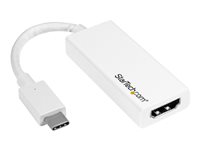 StarTech.com USB-C to HDMI Adapter - White - 4K 60Hz - Videokort - USB-C hane till HDMI hona - 15 cm - vit - stöd för 4K CDP2HD4K60W