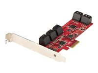 StarTech.com SATA PCIe-kort - PCIe SATA-expansionskort med 10 portar - 6 Gbps - Lågprofilfäste - 10 Mini-SAS till SATA-kablar - ASM1062 Non-Raid - PCI Express till SATA-omvandlare - Kontrollerkort - SATA 6Gb/s - låg profil - PCIe 2.0 x2 10P6G-PCIE-SATA-CARD