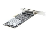 StarTech.com 4-Port 2.5Gbps NBASE-T PCIe Network Card, Intel I225-V Chip, Quad Port Computer Network Card, Multi-Gigabit NIC, PCI Express Server LAN Card, Desktop Ethernet Interface Card, PCI Express 2.0 (PR42GI-NETWORK-CARD) - Nätverksadapter - PCIe 2.0 x4 - 10M/100M/1G/2.5 Gigabit Ethernet x 4 - svart PR42GI-NETWORK-CARD