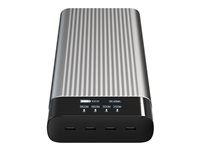 HyperJuice HJ245B - Strömförsörjningsbank - USB-C - 27000 mAh - 245 Watt - PD 2.0, PD 3.0, QC 2.0, QC 3.0, Apple 2.4A, Qualcomm Quick Charge 4.0+ - 4 utdatakontakter (4 x USB-C) HJ245B