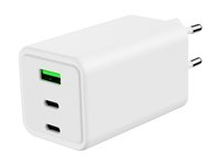 GRATEQ HALTI - Strömadapter - GaN - 100 Watt - 1.5 A - PD/PPS, SFC 3.0, Fast Charge - 3 utdatakontakter (2 x USB-C, USB typ A) - vit 83100SF