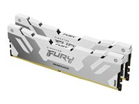 Kingston FURY Renegade - DDR5 - sats - 32 GB: 2 x 16 GB - DIMM 288-pin - 8000 MT/s / PC5-64000 - CL38 - 1.45 V - ej buffrad - on-die ECC - vit och silver KF580C38RWK2-32
