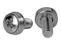 StarTech.com 50 Pkg M6 Mounting Screws for Server Rack Cabinet (CABSCREWSM6) - Skruvsats (paket om 50) - för P/N: RACK-18U-20-WALL-OA, RACK-21U-20-WALL-OA, RACK-24U-20-WALL-OA, RK3236BKF, WALLMOUNT4 CABSCREWSM6