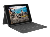 Logitech Rugged Folio - Tangentbord och foliefodral - Apple Smart connector - QWERTY - nordiskt (danska/finska/norska/svenska) - grafit - för Rugged Folio for iPad (10th gen) Height: 20 mm Width: 195 mm Length: 256 mm Weight: 570 g. 920-011205