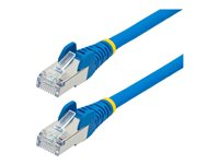 StarTech.com 50cm CAT6a Ethernet Cable - Blue - Low Smoke Zero Halogen (LSZH) - 10GbE 500MHz 100W PoE++ Snagless RJ-45 w/Strain Reliefs S/FTP Network Patch Cord - Patch-kabel - RJ-45 (hane) till RJ-45 (hane) - 50 cm - S/FTP - CAT 6a - IEEE 802.3bt - hakfri, tvinnad, formpressad, halogenfri - blå NLBL-50C-CAT6A-PATCH