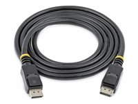 StarTech.com DisplayPort 1.2-kabel med lås – certifierad, 3 m - DisplayPort-kabel - DisplayPort (hane) till DisplayPort (hane) - 3 m - sprintlåsning, formpressad - svart DISPL3M