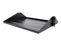 StarTech.com 2U-serverrackhylla - Universellt ventilerat fribärande fack med rackfäste för 19-tums rack och skåp för nätverksutrustning - Hållbar design - Viktkapacitet 91 kg - 36 cm djup hylla, svart - Hylla för rack - svart - 2U - 19" SHELF-2U-14-CENTER-V