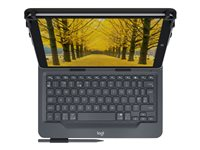 Logitech Universal Folio for 9-10 inch Tablets - Tangentbord och foliefodral - trådlös - Bluetooth 3.0 - nordisk 920-008340