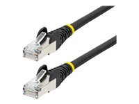 StarTech.com 1m CAT6a Ethernet Cable - Black - Low Smoke Zero Halogen (LSZH) - 10GbE 500MHz 100W PoE++ Snagless RJ-45 w/Strain Reliefs S/FTP Network Patch Cord - Patch-kabel - RJ-45 (hane) till RJ-45 (hane) - 1 m - S/FTP - CAT 6a - IEEE 802.3bt - hakfri, tvinnad, formpressad, halogenfri - svart NLBK-1M-CAT6A-PATCH