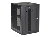 StarTech.com 15U väggmonterat serverrackskåp - 16 tum (40,6 cm) djupt - gångjärnsupphängning - Rack skåp - 4 stolpar - väggmontering - svart - 15U - 16" RK1520WALHM